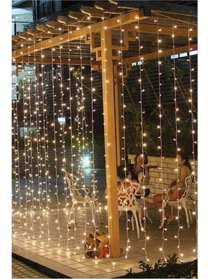 Şık 2.5x2.5 M Saçaklı LED Dekoratif Perde, Ev ve Mekan Süsleme