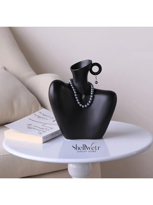 Feyza Design Şık Vitrin Dekoru ve Takı Sergileme Vazosu Manken Modeli