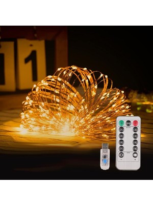 Uzaktan Kumandalı USB Peri Led, 20 Metre, 200 Led, 8 Fonksiyonli