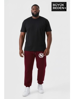 Superlife Erkek Büyük Beden N Logolu Paça Lastikli Rahat Kesim Jogger Ince Eşofman Altı SPR26BEA951-4