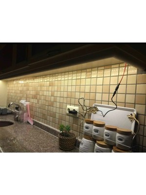Mutfak Tezgah Üstü 1 M Günışığı Şerit LED Seti, 12V Adaptör ve Anahtar