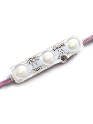 3’lü LED Modül Seti, 12V, 1.5W, 5730, Mavi, 10 Adet