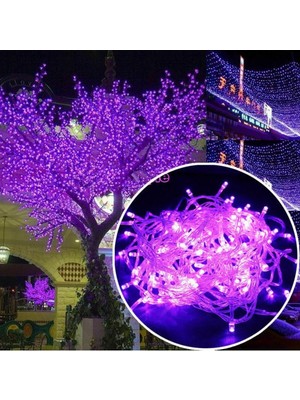 10 Metre Pembe LED Işık Yılbaşı Ağacı Işığı 100 LED Fişli Noel Dekorasyonu