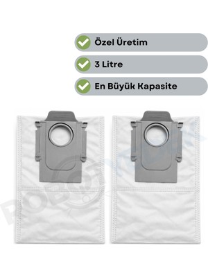 Roborock Qrevo L Uyumlu 2 Adet Toz Çöp Torbası