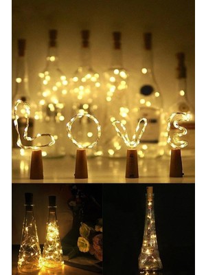 5'li Sarı Mantar Tıpalı Peri LED Metre Seti, Şık ve Renkli Aydınlatma