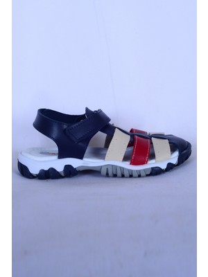 Ayakmod 173101 F Lacivert-Bej-Kırmızı  Erkek Çocuk Sandalet