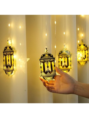 Yeşil Kandil Ramazan Serisi LED Işık Süsleme 3 Mt. 10 Saçak, 8 Fonksiyonli