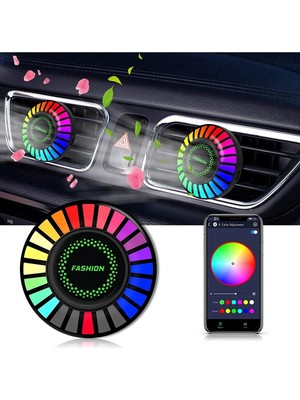 Iki Adet Renkli Bluetooth LED Işık, Araç Içine Sese Duyarlı Havalandırma Takımı