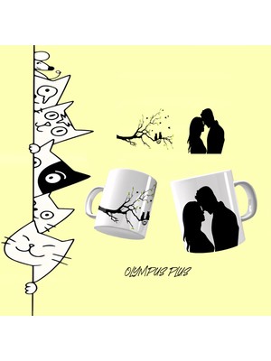 Olympus Plus True Love Gerçek Aşk Sevgililer Günü Tasarım Baskılı Beyaz Kupa Bardak