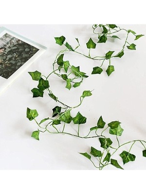 220 cm Yeşil Yapraklı Dekoratif Yapay Sarmaşık Yılbaşı Süsü