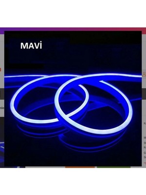 12V Mavi Neon LED Esnek 5m Dış Mekan Işıklandırma