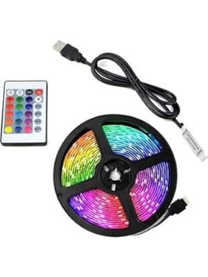Rgb Şerit LED Seti, Kumandalı, Çok Renkli, Işıklandırma, Dekorasyon