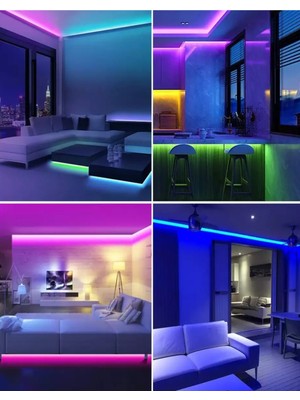 Renkli Uzaktan Kumandalı 5 Metre LED Yatak Odası Aydınlatma Sistemi