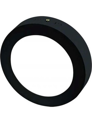 Siyah Kasa Yuvarlak LED Panel Armatür 18W Sıva Üstü, Modern ve Şık Tasarım