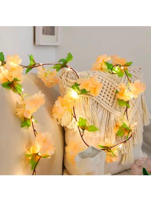 Yapay Kiraz Çiçek Sarmaşık ve Peri LED Dekor, Düğün ve Parti Süsleri