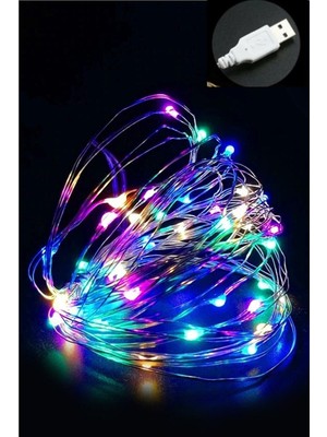 Renkli 5 Metre LED Işık USB Bağlantılı, Dekoratif ve Şık Aydınlatma