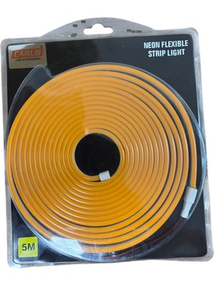 5 Metre Turuncu Neon LED Işık, 12V, Kesilebilir, Canlı ve Enerjik Atmosfer