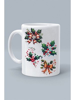 Olympus Plus Yeni Yıl Yılbaşı Noel Merry Christmas Tasarım Baskılı Beyaz Kupa Bardak