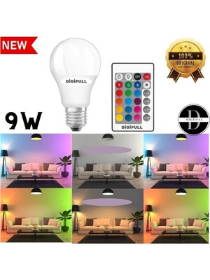 Renkli Rgb LED Ampul, Uzaktan Kumandalı, Enerji Tasarruflu, Modern Tasarım