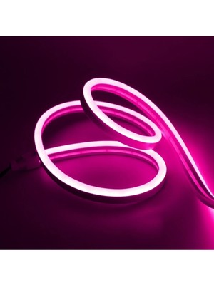 12V Neon Şerit LED Pembe Işık, Parlak ve Çekici Aydınlatma