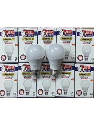 10'lu Beyaz LED Ampül Seti, 9W, Enerji Tasarruflu ve Uzun Ömürlü