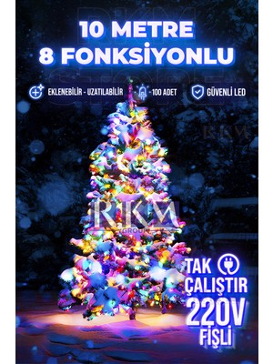 10 Metre Rgb LED Işıklı Yılbaşı Ağacı Süsleme Işığı