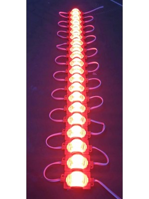 Geniş Yana Açılı 12V 1.5W Kırmızı Güçlü LED Işık Seti (5 Adet)