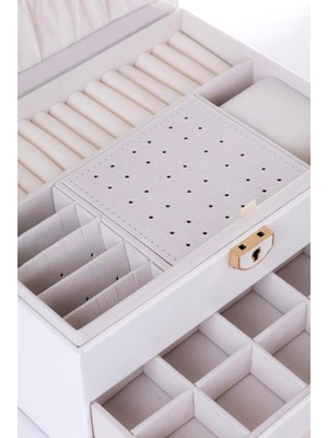 Feyza Design Şık ve Kullanışlı 2 Çekmeceli Takı Saklama Kutusu