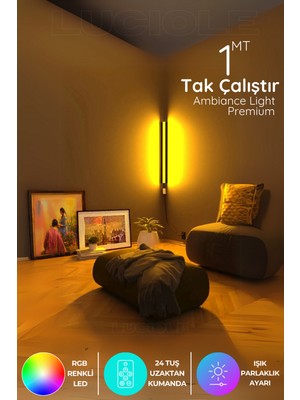 Renkli LED Işık, Uzaktan Kumandalı, Yapışkanlı, Animasyonlu Dekorasyon