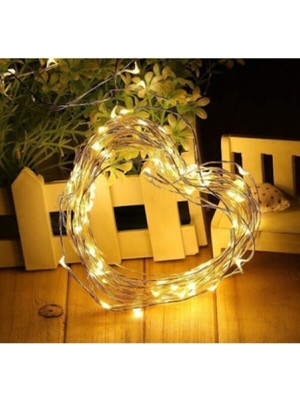 10M Sarı LED Peri Işık, Pilli Dekoratif Aydınlatma