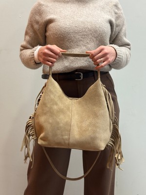 MaVaux Lea %100 Hakiki Nubuk Deri , Detaylı Şık Tasarım Süet El ve Omuz Çantası