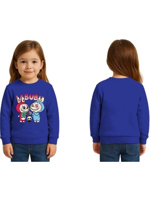 Sedirli Unisex Labubu Baskılı Çocuk Swaetshirt 3 Iplik Şardonlu