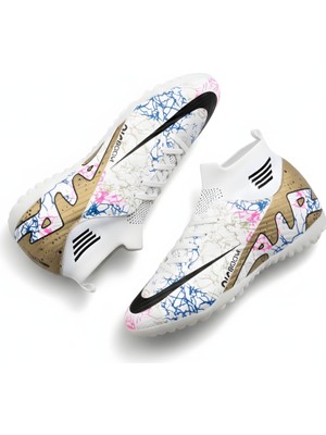 Nmoda Air Laliga Yarı Profesyonel Çoraplı Çim-Halı Saha Kauçuk Taban Unisex Futbol Ayakkabısı