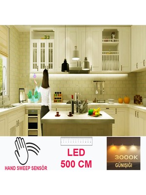 Sensörlü Şerit LED Işık, Mutfak Için 5 Metre, Kolay Kullanım