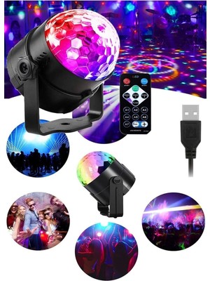 Kumandalı LED Parti Işığı, Disko Topu, Şık ve Pratik Sahne Aydınlatması