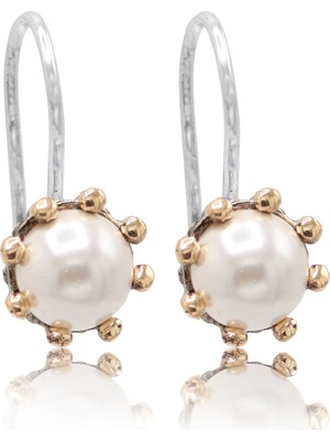 Midyat Nurtaş Gümüş Inci Taşlı Kase Tasarım El Işi Otantik Gümüş Kadın Küpe 201024847