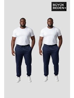 Superlife Erkek Büyük Beden Ikili Jogger Paça Lastikli Ince Eşofman Altı Seti  SPR26BEA951+2