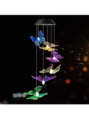Kelebek Motifli Bahçe ve Balkon Dekoratif Solar LED Işık Seti