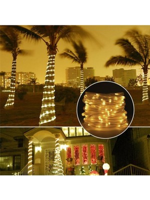 Solar Güneş Enerjili 10M Neon Gün Işığı Şerit, Su Geçirmez Bahçe Aydınlatması