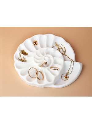 Feyza Design Deniz Kabuğu Tasarımlı Takı ve Aksesuar Düzenleyici, 3D Baskı Dekoratif Stand