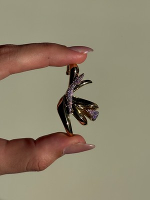 Zirkon Taşlı Tasarım Kulağa Geçirmeli Küpe