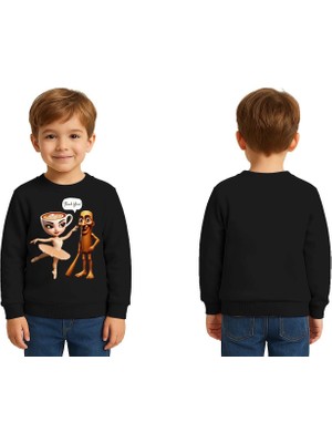 Sedirli Unisex Braınrot Baskılı Çocuk Swaetshirt 3 Iplik Şardonlu