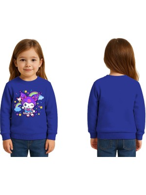 Sedirli Unisex Kuromi Baskılı Çocuk Swaetshirt 3 Iplik Şardonlu