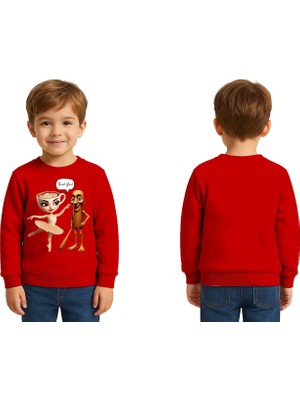 Sedirli Unisex Braınrot Baskılı Çocuk Swaetshirt 3 Iplik Şardonlu