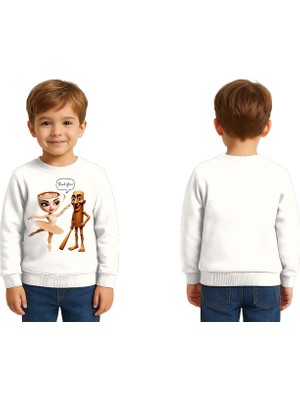 Sedirli Unisex Braınrot Baskılı Çocuk Swaetshirt 3 Iplik Şardonlu