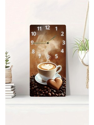 KutuTR 3D Görünümlü 2d Uv Baskı Mdf Tablo Saat- 20X40 cm Kahve TEMALI-DTS010