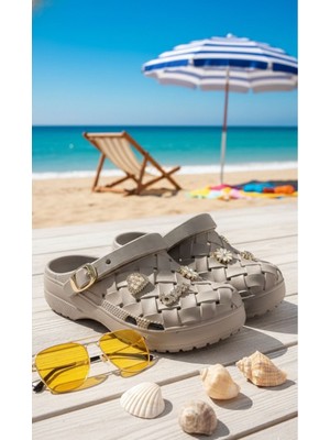 Slipcat Calx Kadın Deniz Plaj Havuz Üstü Kapalı Kaydırmaz Sandalet Crocs Terlik