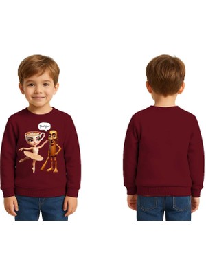 Sedirli Unisex Braınrot Baskılı Çocuk Swaetshirt 3 Iplik Şardonlu
