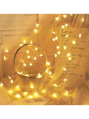 Yıldız Figürlü 3m Pilli LED Işık Seti, Dekoratif ve Parlak Aydınlatma