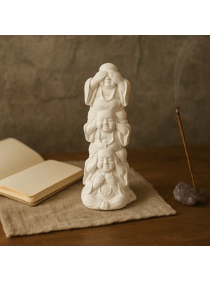 Decostone Zen Üçlüsü – Bilgelik Temalı Dekoratif Heykel